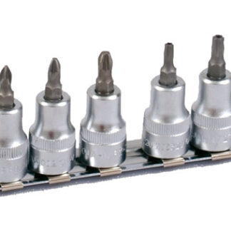 Projahn Steckschlüssel-Schiene bestückt für Kreuzschlitz-Schrauben PH/PZ und Innen-TX Schrauben 10 / 3/8" inkl. 12 Steckschlüssel-Einsätze