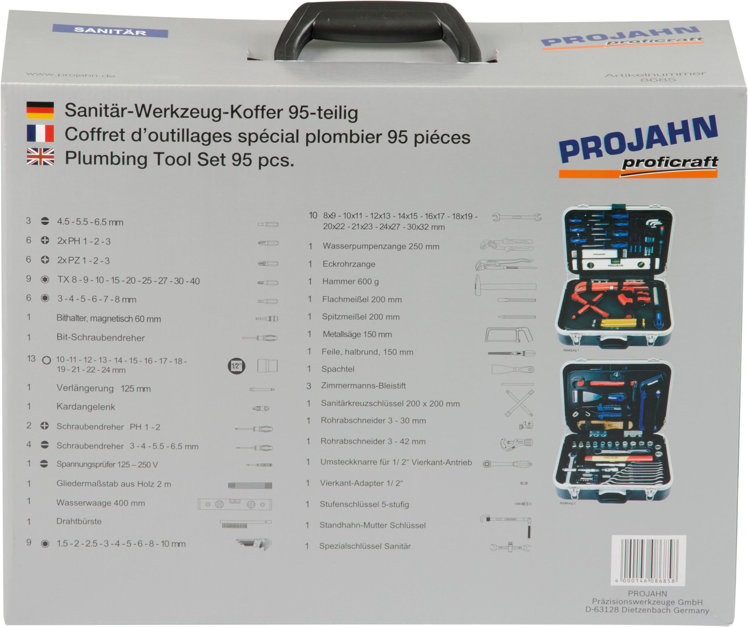 Sanitär Werkzeugkoffer 98tlg – Bild 3