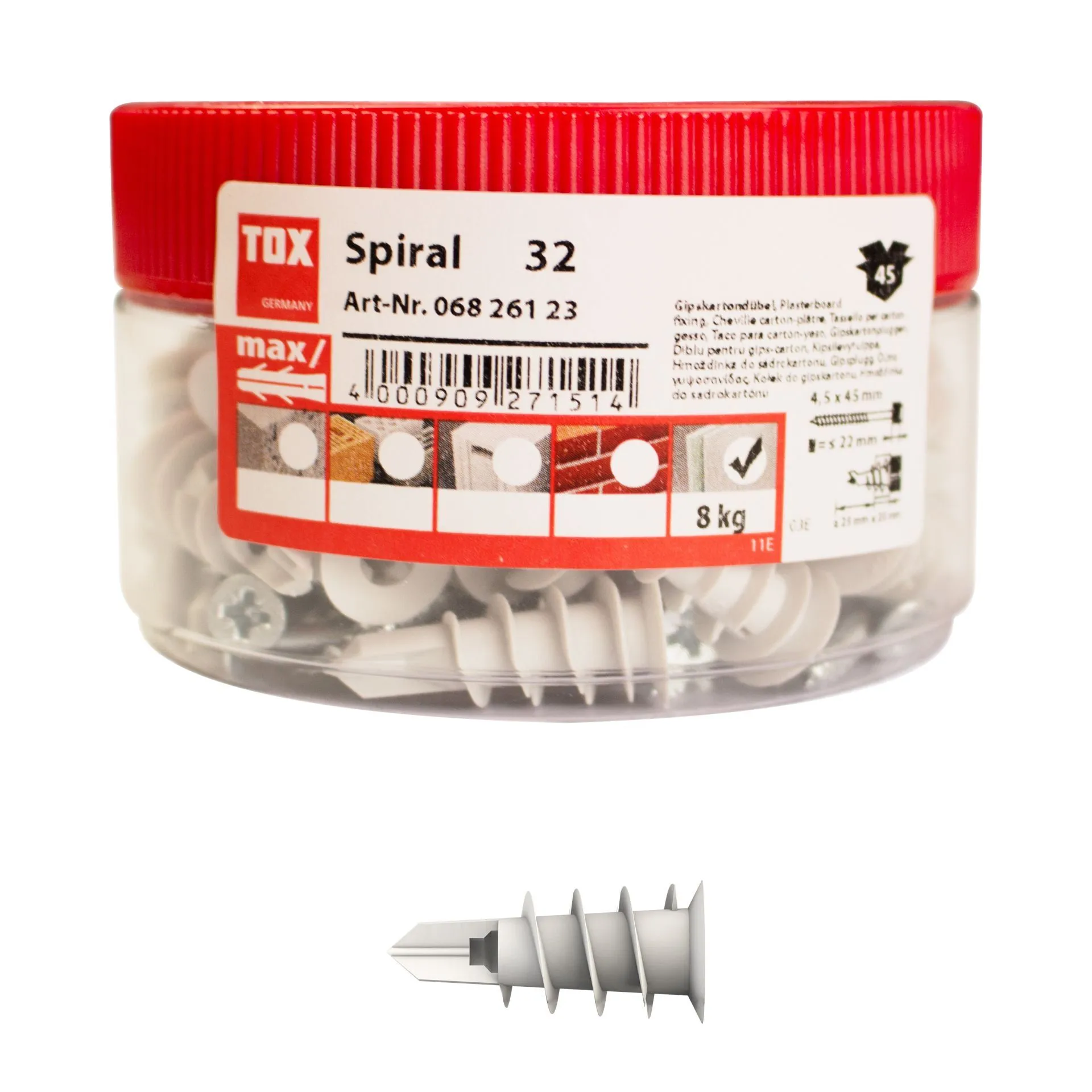 Tox Gipskartondübel Spiral 32 70 Stück