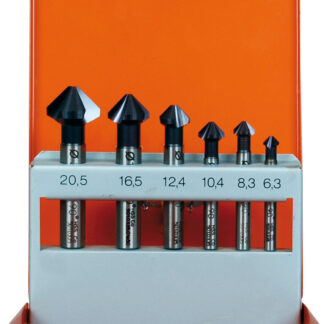 6-tlg. Kegelsenker-Set 90° DIN 335 C HSS-Co 5% AlTiN 6,3 - 20,5 mm
