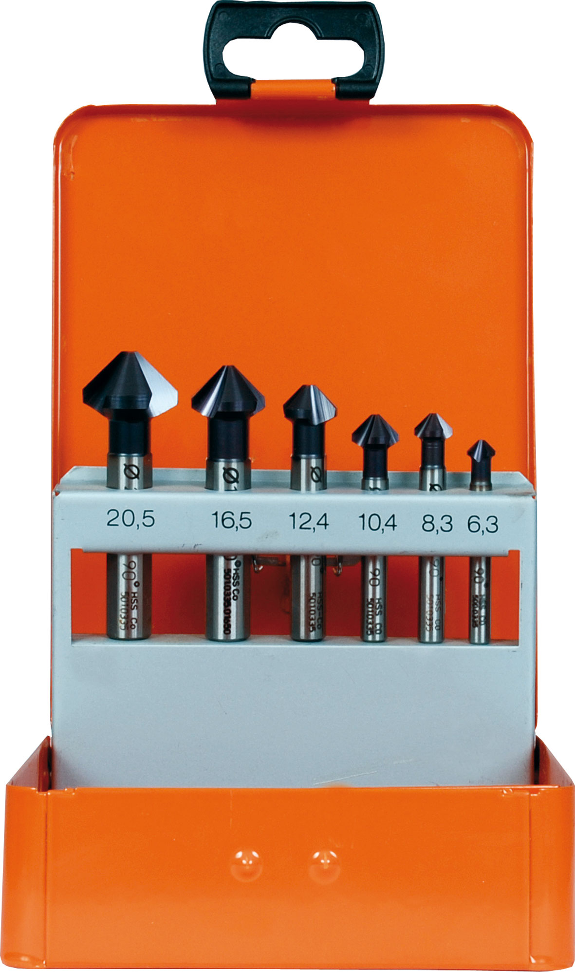 6-tlg. Kegelsenker-Set 90° DIN 335 C HSS-Co 5% AlTiN 6,3 - 20,5 mm
