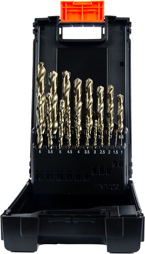 19-tlg. Spiralbohrer-Set kurz DIN 338 HSS-Co 8% Heavy Duty 1-10mm 0,5er