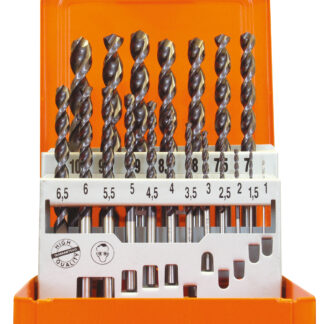 19-tlg. Spiralbohrer-Set kurz DIN 338 HSS-Co 5% ATiN UF-L 1-10mm 0,5er