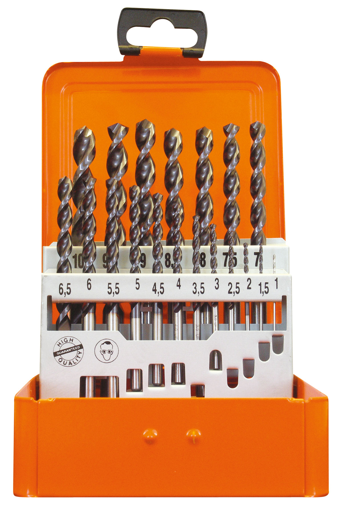 19-tlg. Spiralbohrer-Set kurz DIN 338 HSS-Co 5% ATiN UF-L 1-10mm 0,5er