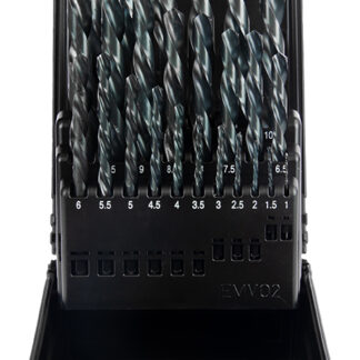 25-tlg. Spiralbohrer Set linksschneidend HSS-G DIN 338 Typ N 1-13mm 0,5