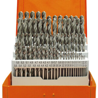 50-tlg. Spiralbohrer-Set kurz DIN 338 HSS-G Typ N Turbo 1-5,9mm 0,1mm