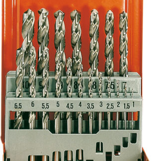 19-tlg. Spiralbohrer-Set kurz DIN 338 HSS-G Typ N Turbo 1-10mm 0,5mm