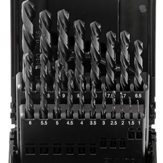 19-tlg. Spiralbohrer Set linksschneidend HSS-G DIN 338 Typ N 1-10mm 0,5