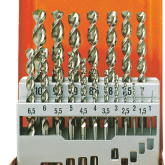 19-tlg. Spiralbohrer-Set kurz DIN 338 HSS-Co 5% Typ UF-L  1-10mm 0,5er