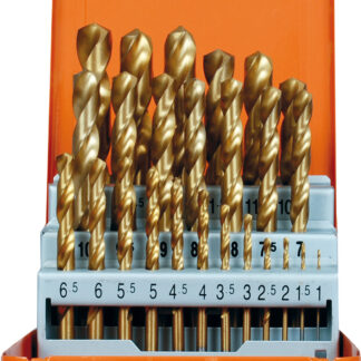 25-tlg. Spiralbohrer-Set kurz DIN 338 HSS-G TiN Typ N ECO 1-13 mm 0,5mm