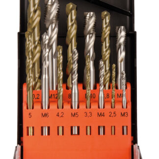 14-tlg. Maschinengewindebohrer-Set Satz Hss Co 5% DIN 371 / 376 35° M3-12