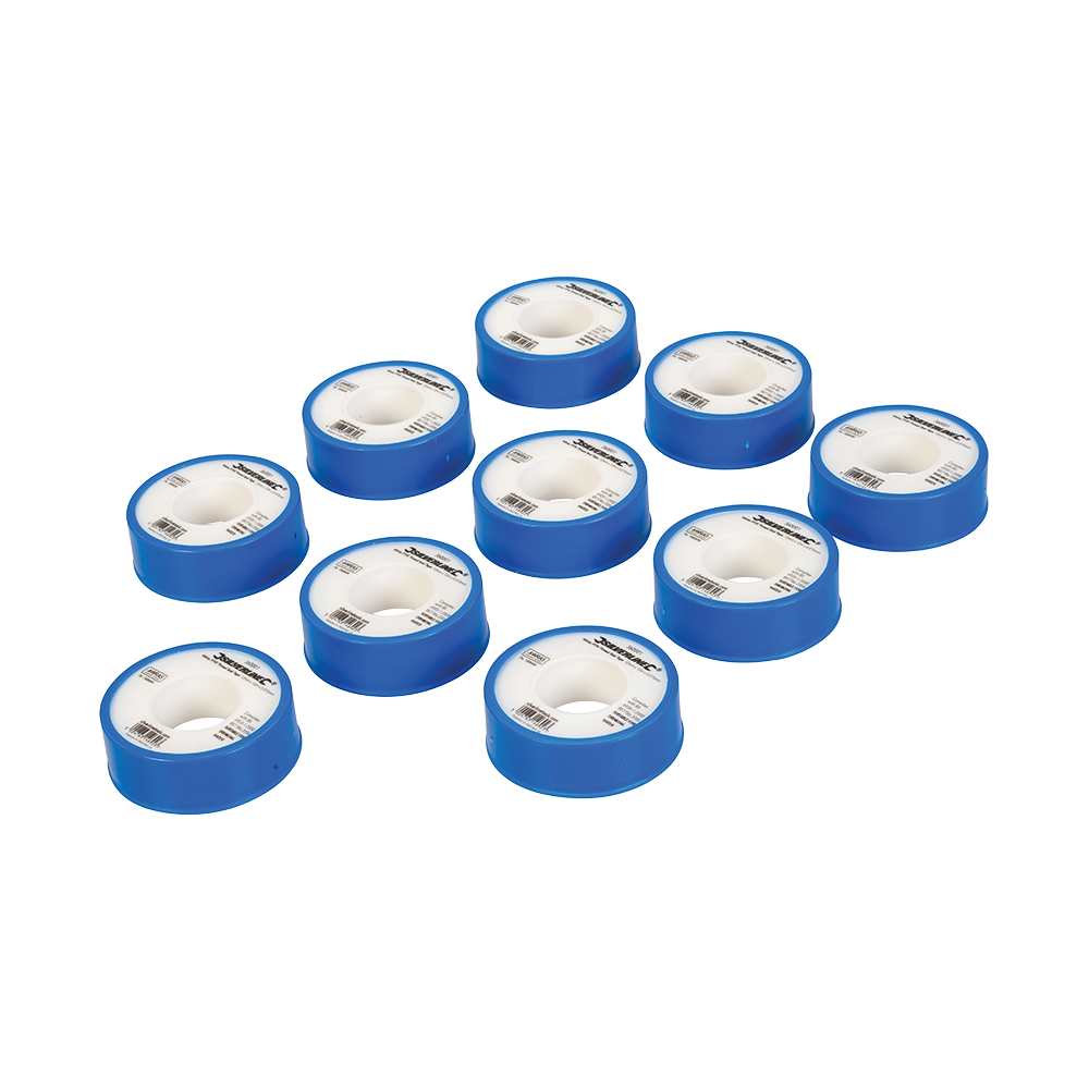 10er-Set PTFE-Bänder weiß 12mm x 12m