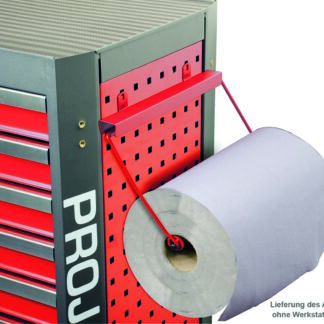 Zubehör Werkstattwagen mit Vierkantlochung Papierrollenhalter bis Rollenbreite 390 mm Rot
