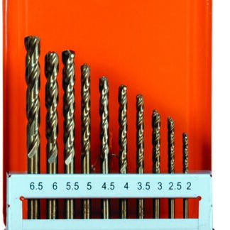 Kassette 1plus DIN 338 HSS-Co 5 % 36 tlg je 5 Stück: 2 - 2,5 - 3 - 3,5 mm je 3 Stück: 4 - 4,5 - 5 - 5,5 mm je 2 Stück: 6 - 6,5 mm