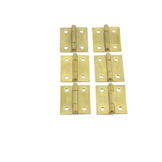 6 Stück Scharniere 38x31x1.2 mm Messing beschichtet