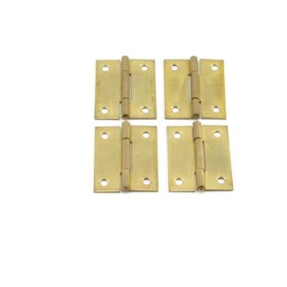 4 Stück Scharniere 50x38x1.3 mm Messing beschichtet