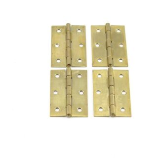4 Stück Scharniere 63.5x40x1.4 mm Messing beschichtet