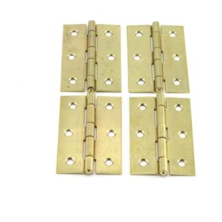 4 Stück Scharniere 76x48x1.5 mm Messing beschichtet