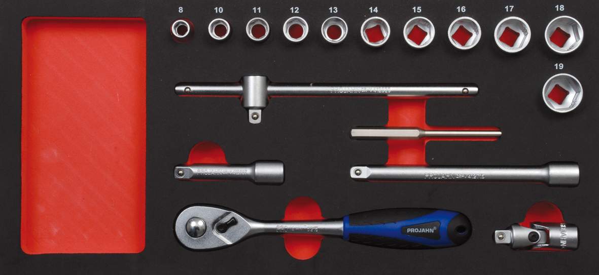 3/8" Xi-on Werkzeug-Satz Einlage 17tlg