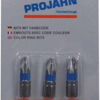 1/4" markierter Bit Pozidriv Nr 1. 3er Pack L25 mm
