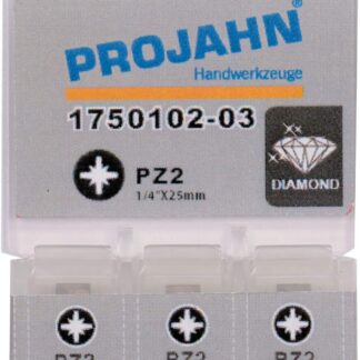 1/4" Bit Diamantbeschichtet Pozidriv Nr 3 3er Pack L25mm ohne Farbring