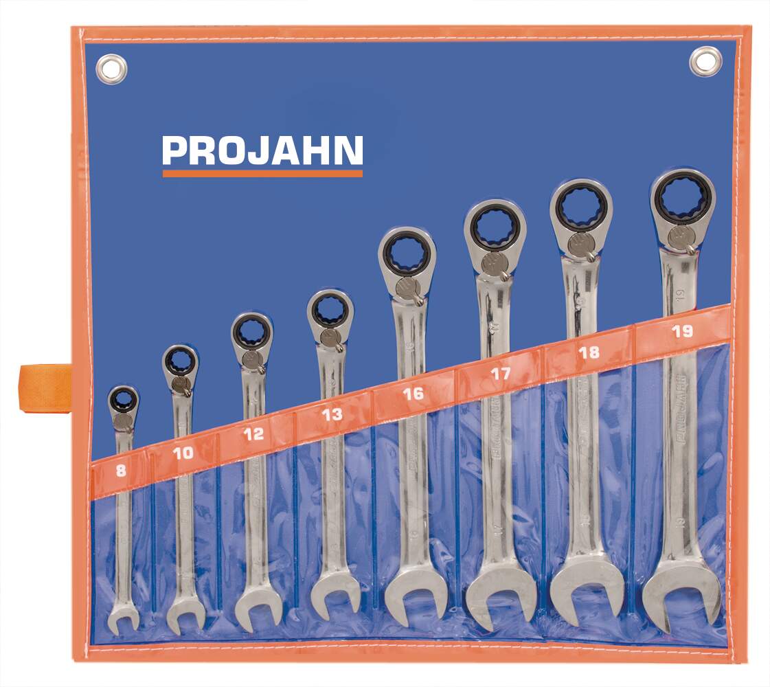 GearTech Satz umschaltbar in Rolltasche 8tlg 8 - 10 - 12 - 13 - 16 - 17 - 18 - 19 mm