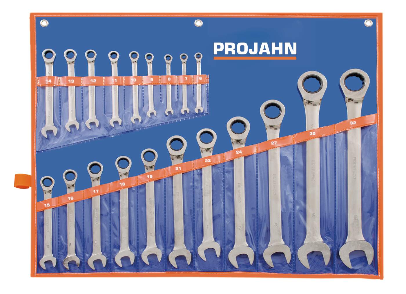 GearTech Schlüssel Satz Rolltasche 20tlg, klassik 6 - 7 - 8 - 9 - 10 - 11 - 12 - 13 - 14 - 15 - 16 - 17 - 18 - 19 - 21 - 22 - 24 - 27 - 30 - 32 mm