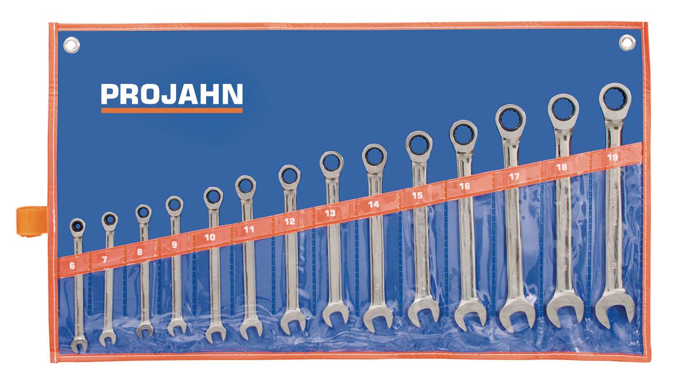 GearTech Schlüssel Satz Rolltasche 14tlg 6 - 7 - 8 - 9 - 10 - 11 - 12 - 13 - 14 - 15 - 16 17 - 18 - 19 mm