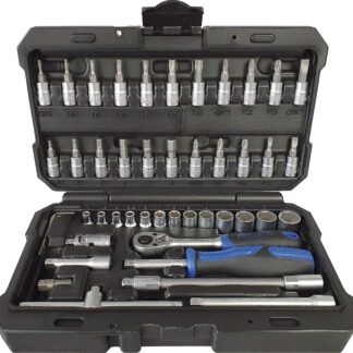 1/4" Steckschlüssel Satz 46tlg proficraft, 48 Zahn Knarre