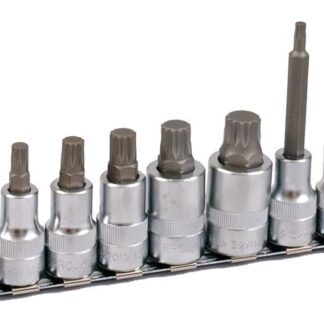 1/2" Bit Stecknuss Satz auf Schiene 11tlg Vielzahn, 60 + 100mm