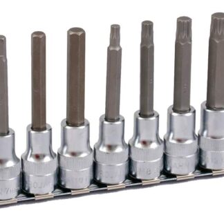 1/2" Bit Stecknuss Satz auf Schiene 11tlg 6kant+VZ, 100mm