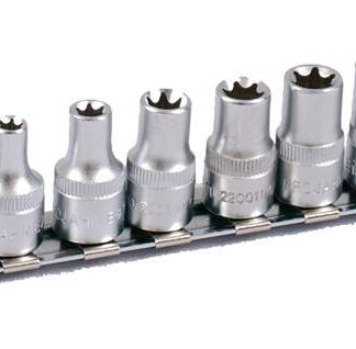 3/8" Stecknuss Satz auf Schiene 12tlg InnenTXNüsse