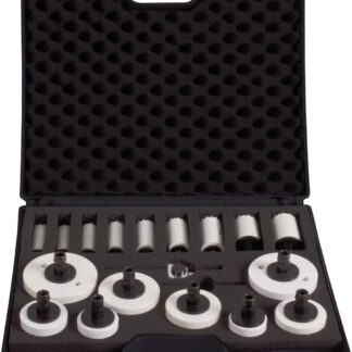 BiMetall Lochsägen-Koffer "Universal" 18 tlg. 17 an der Lochsäge vormontierte Verbindungsstücke, inkl. 1 x Schnellwechsel-Adapter