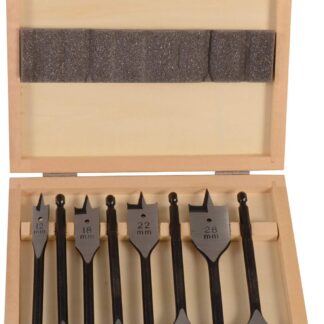 Flachholzbohrer-Set 8 teilig Durchmesser 12-16-18-20-22-25-28-32 mm