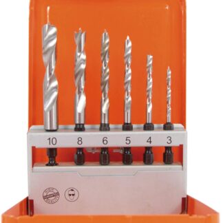 Holzspiralbohrer Satz 6kant Schaft E6.3  6tlg