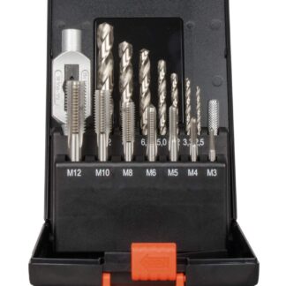 Einschnitt Gewinde Bohrzeugsatz HSS-G 15tlg M3-M12 in Kunststoffkassette