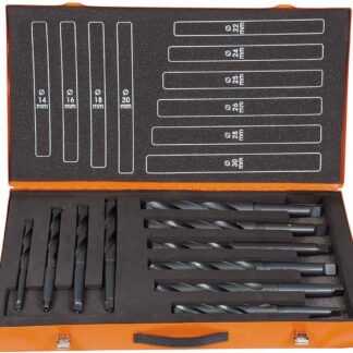DIN 345 Bohrer in Stahlblechkoffer Ø 14-16-18-20-22-24-25-26-28-30 mm 10teilig