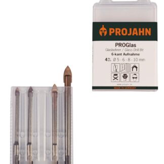 Satz Glasbohrer 1/4" 6-kant Aufnahme 4-tlg. 5, 6, 8, 10 mm