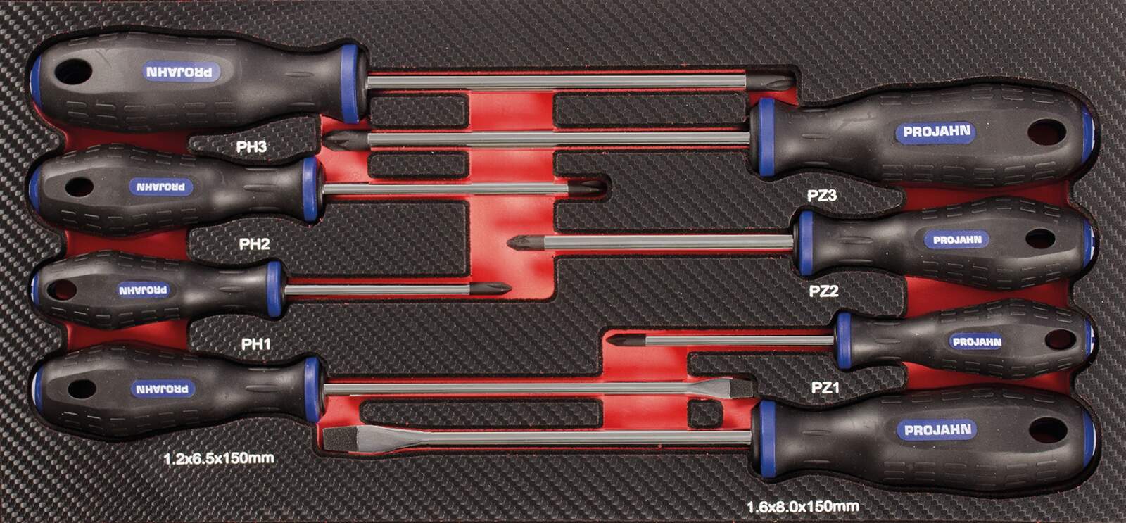 Schraubendreher Einlage "gemischt" 8tlg PH + PZ + Schlitz