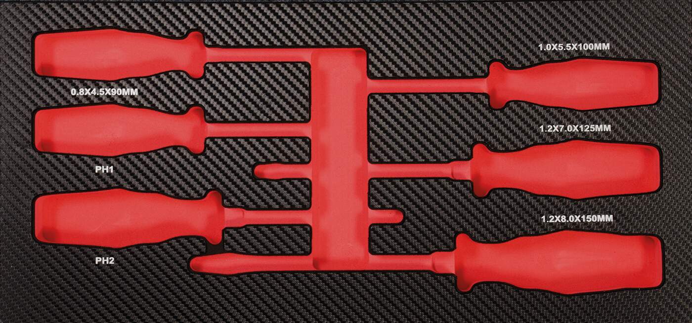 Einlage leer für 6 Schraubendreher