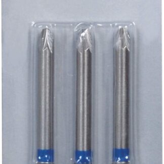 1/4" markierter Bit Pozidriv Nr 2 3er Pack L75 mm