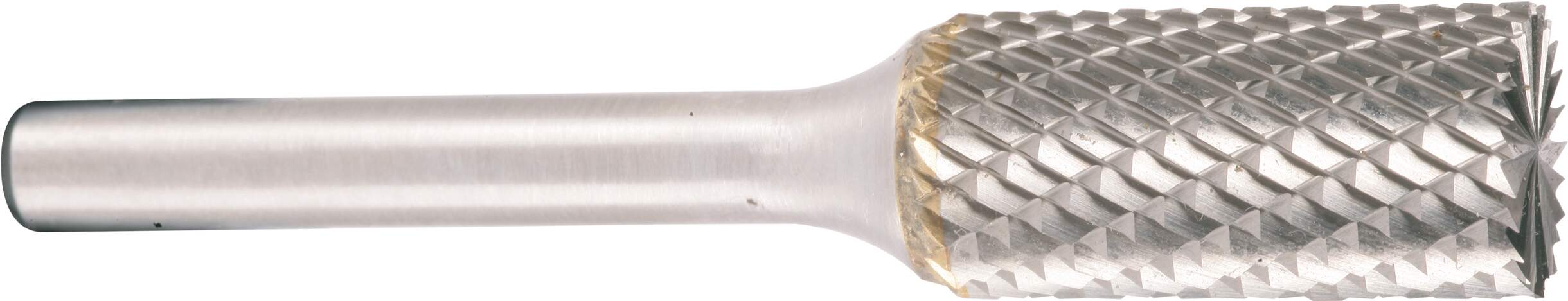 Hartmetallfräser, Form B Zylinder mit Stirnverzahnung d1 12.7 mm, Schaftdurchmesser 6.0 mm Kreuzverzahnung