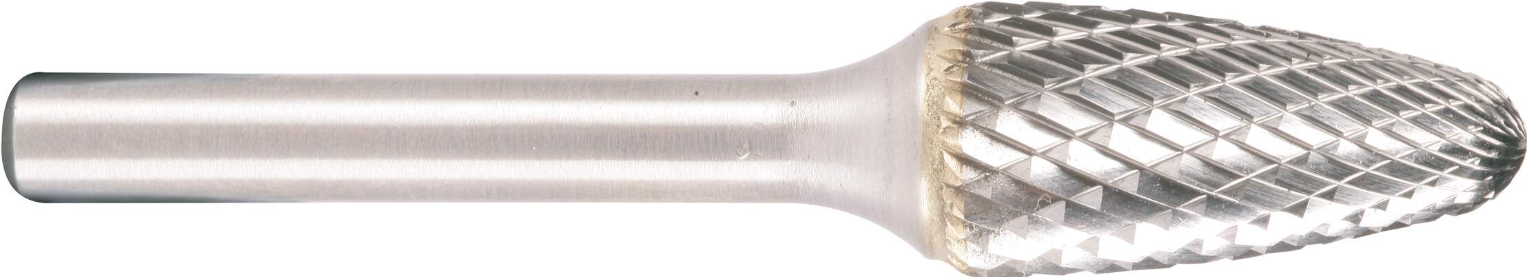 Hartmetallfräser, Form F Rundbogen d1 12.7 mm, Schaftd. 6.0 mm Kreuzverzahnung