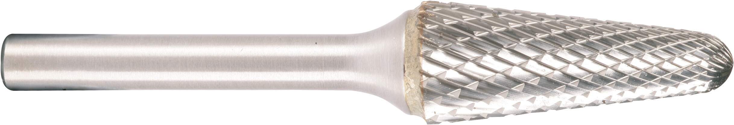 Hartmetallfräser, Form L Rundkegel 14°, konisch d1 9.6 mm, Schaftd. 6.0 mm HD-Verzahnung