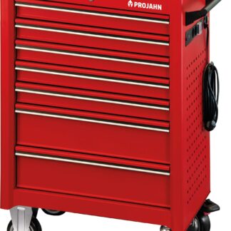 Werkstattwagen UNIVERSE mit E-Power Elektroverteiler mit 7 Schubfächern Rot