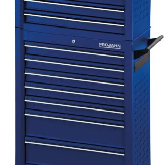 Werkstattwagen UNIVERSE + E-Power + Werkstattwagenaufsatz UNIVERSE + Dosenhalter + Papierrollenhalter Blau