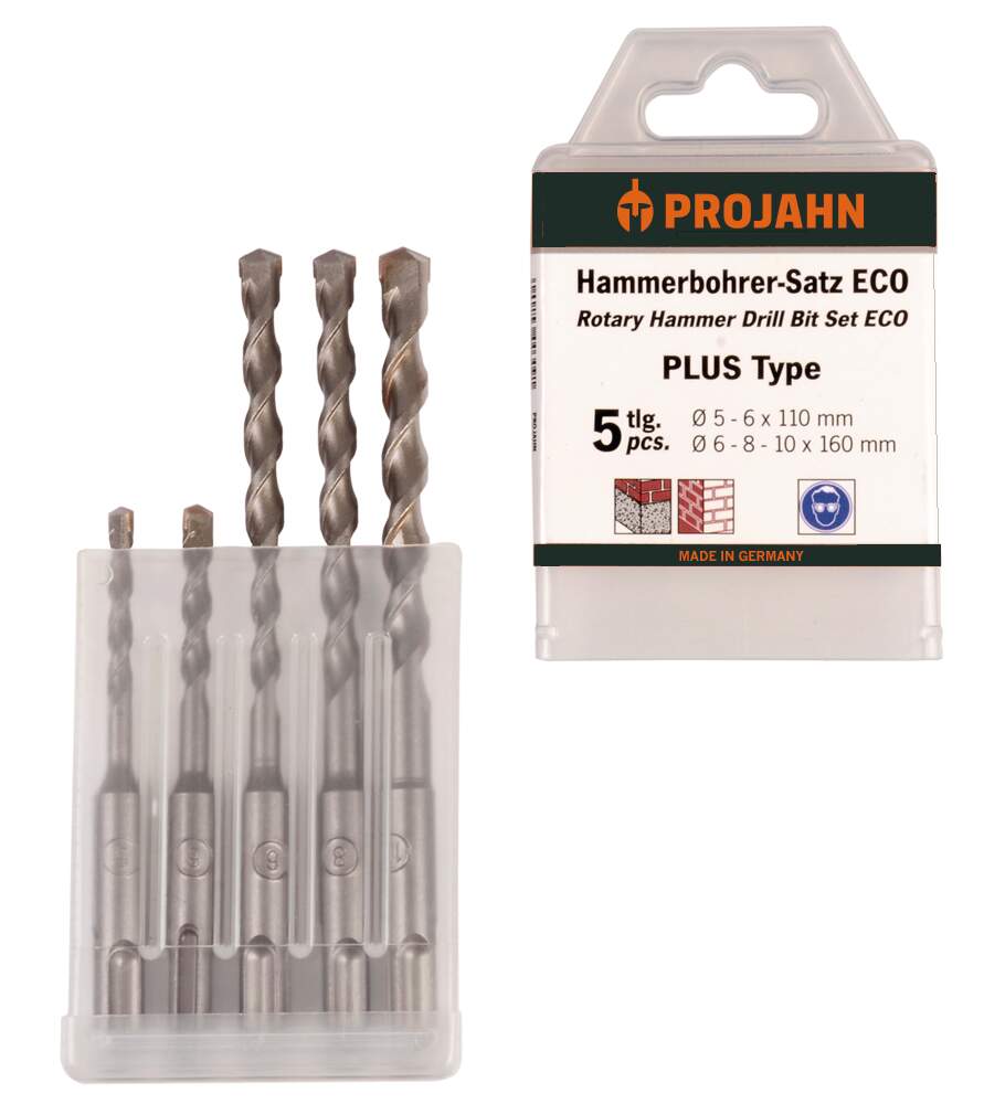 Satz SDS-plus ECO 5 tlg. bestehend aus: je 1 Stück 5x110, 6x110, 6x160, 8x160, 10x160