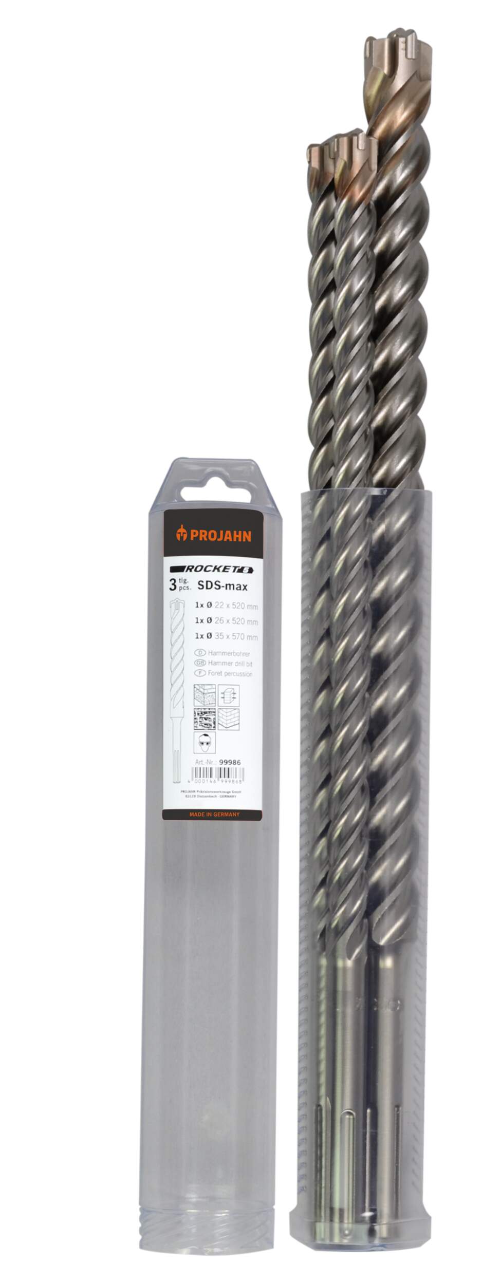 SDS-max Bohrer 3tlg: 1 Stück 820520, 1 Stück 825520, 1 Stück 835570