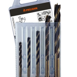 Holz Spiralbohrer mit 3 Schneiden Set 5-tlg. Ø 4-5-6-8-10 mm