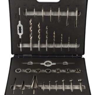 Metallbearbeitung-Set HSS-G 33-tlg. M3-M12 in Kunststoffkoffer